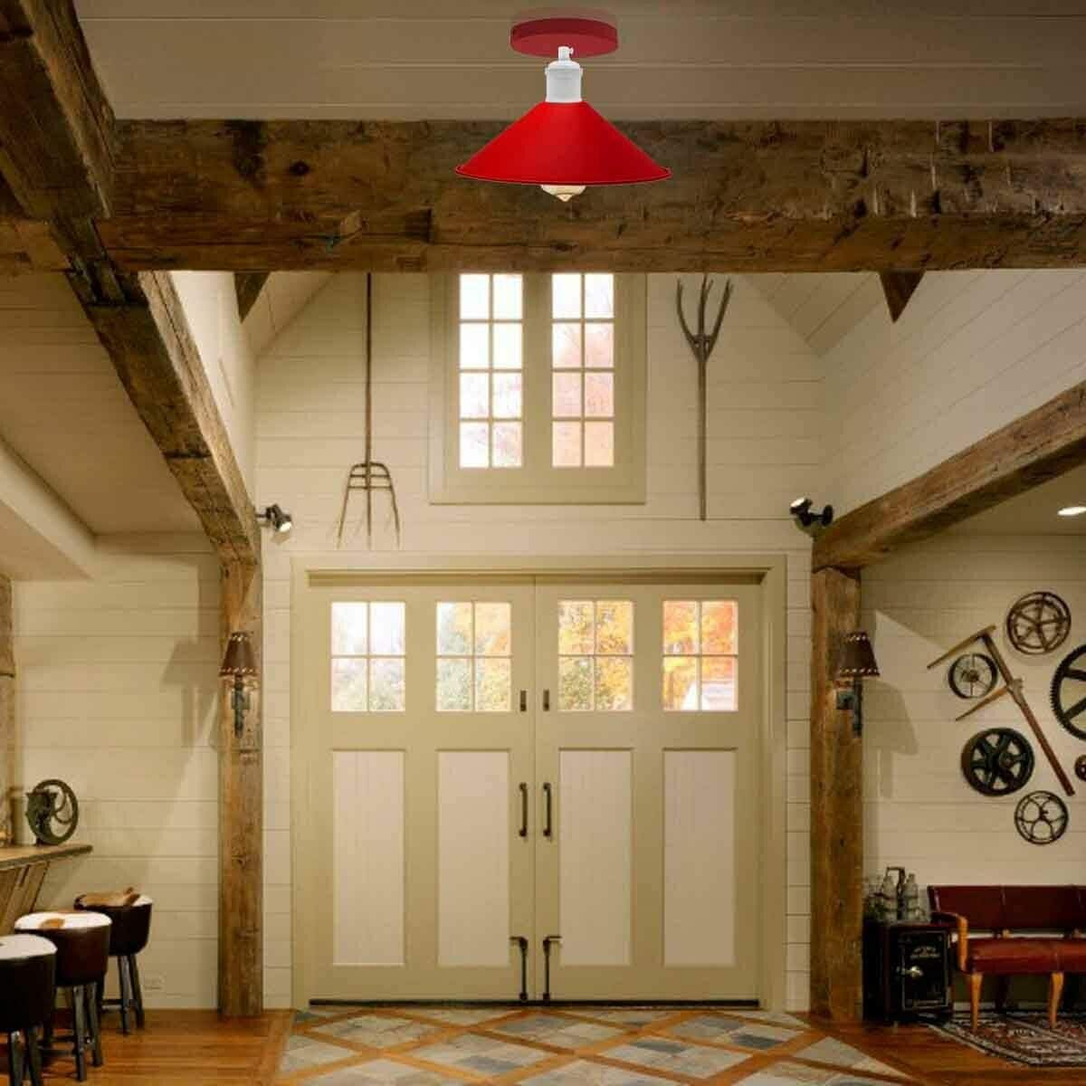 Vintage Flush Mount Metal Cone Industrial pendant ceiling light ~5656