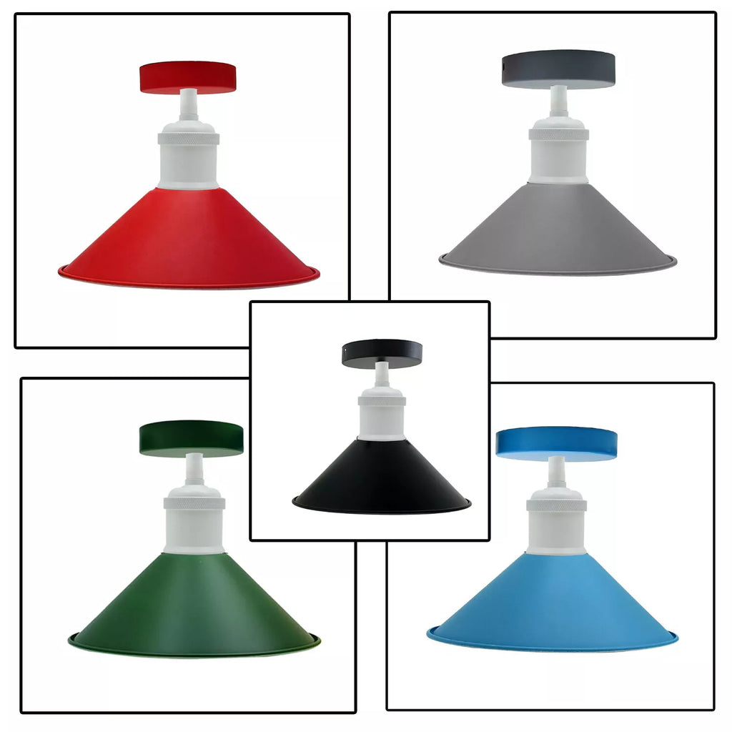 Vintage Flush Mount Metal Cone Industrial pendant ceiling light ~5656
