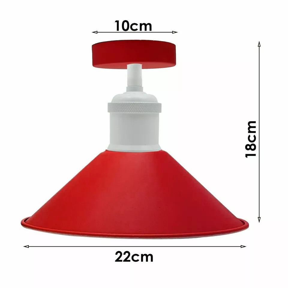 Vintage Flush Mount Metal Cone Industrial pendant ceiling light ~5656