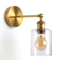 Vintage Brass Wall Sconce Adjustable Clear Glass Wall Lamp ~6719