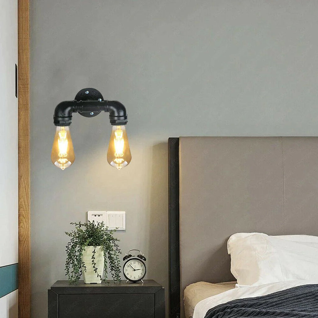 Industrial Steampunk Water Pipe Wall Light –  E27  Vintage Retro Loft Sconce~2133