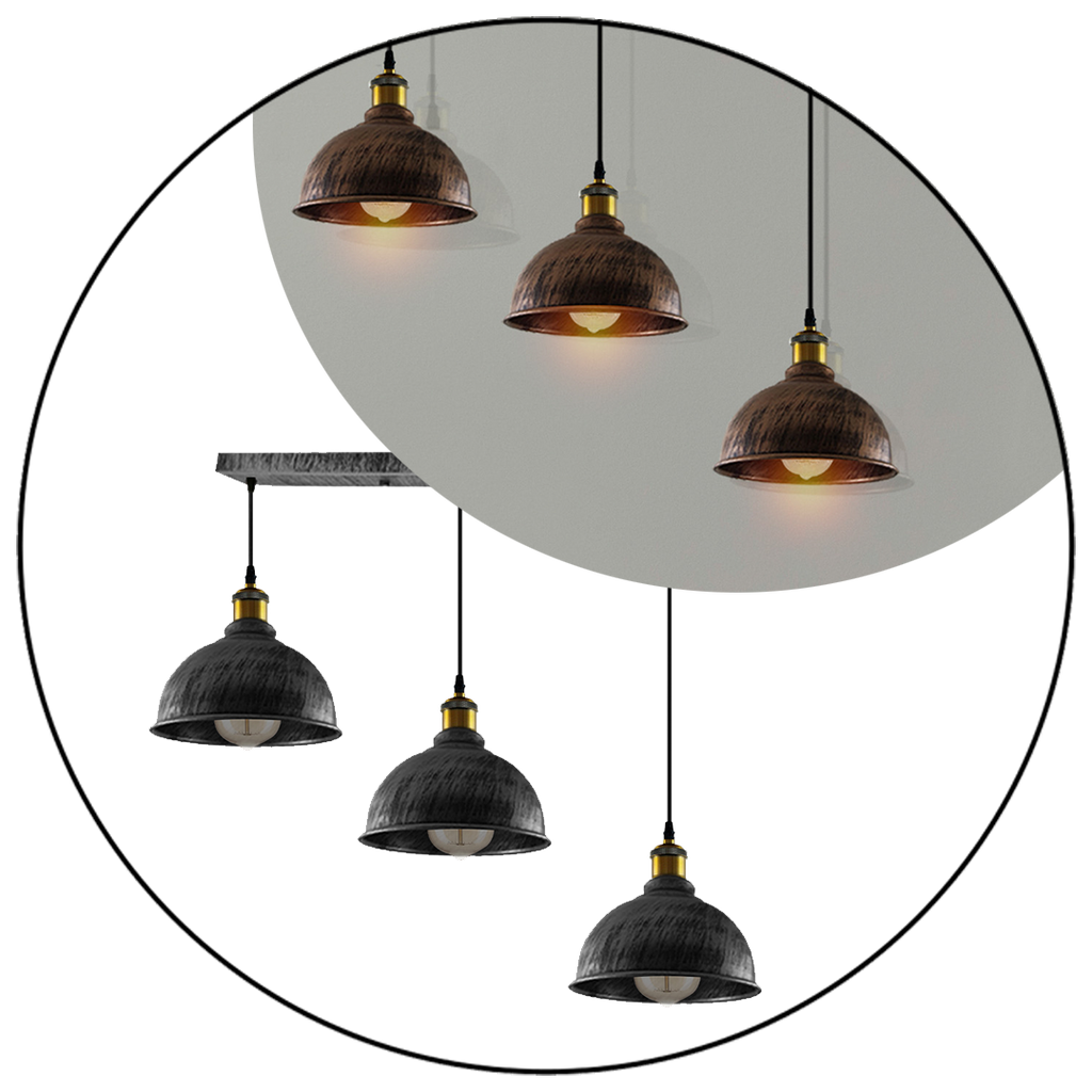 Vintage Industrial Brushed Copper Indoor Hanging Adjustable Pendant Light Metal Mug Cage Ceiling Chandelier~3386