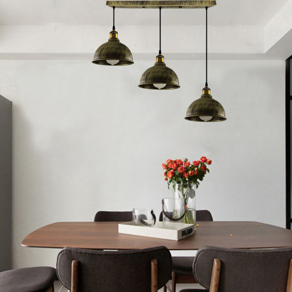 Vintage Industrial Brushed Copper Indoor Hanging Adjustable Pendant Light Metal Mug Cage Ceiling Chandelier~3386