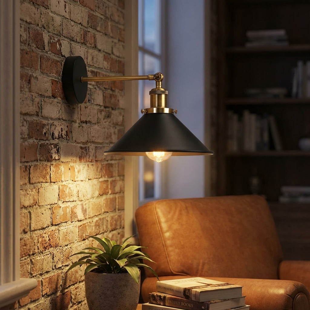 Industrial Indoor Wall Sconce Metal Black Wall Lamp~5972