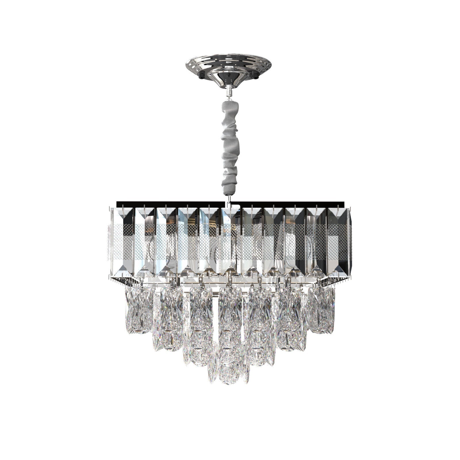 Modern Chrome Crystal E14 Chandelier with Remote ~5006